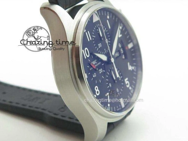 MIROTIME 0215 Soft Pilot Chrono 3777 43mm ZF 1:1 Best Edition Black Dial On Black Leather Strap A 7360